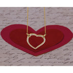14k Polished 3/4 carat Diamond Heart 18 inch Necklace
