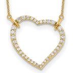14k Polished 3/4 carat Diamond Heart 18 inch Necklace