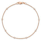 True Origin 14K Rose Gold 1/6 carat Lab Grown Diamond VS+ F+ Complete 7 Station 7 in Bracelet