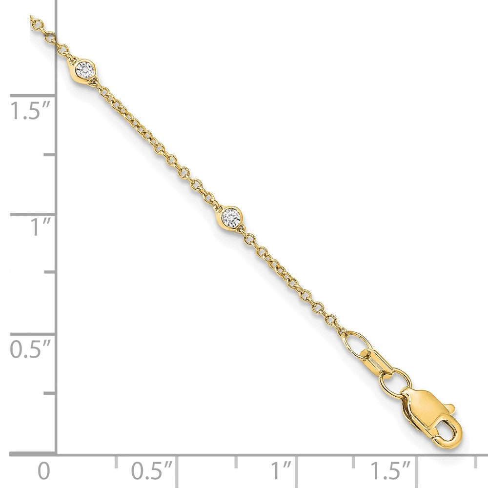 True Origin 14K Yellow Gold 1/6 carat Lab Grown Diamond VS+ F+ Complete 7 Station 7 in Bracelet