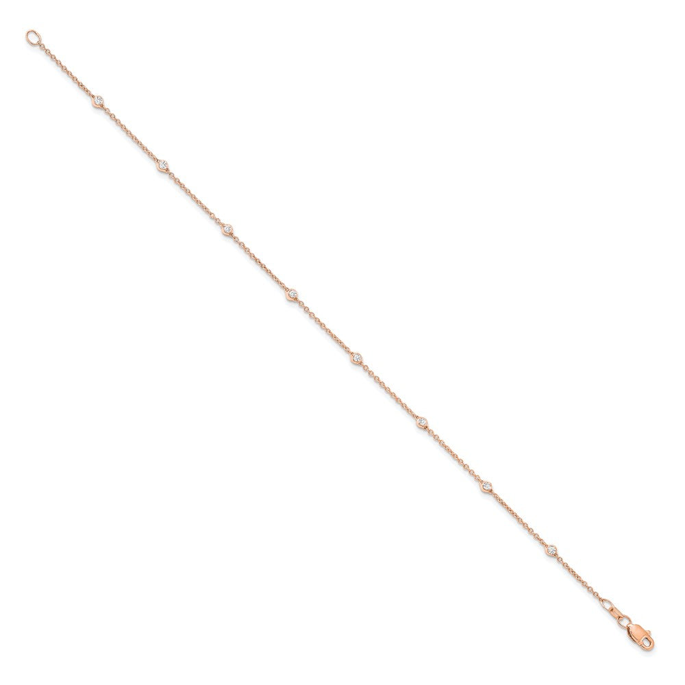 True Origin 14K Rose Gold 1/6 carat Lab Grown Diamond VS+ F+ Complete 8 Station 8 in Bracelet
