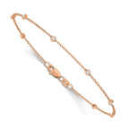 True Origin 14K Rose Gold 1/6 carat Lab Grown Diamond VS+ F+ Complete 8 Station 8 in Bracelet