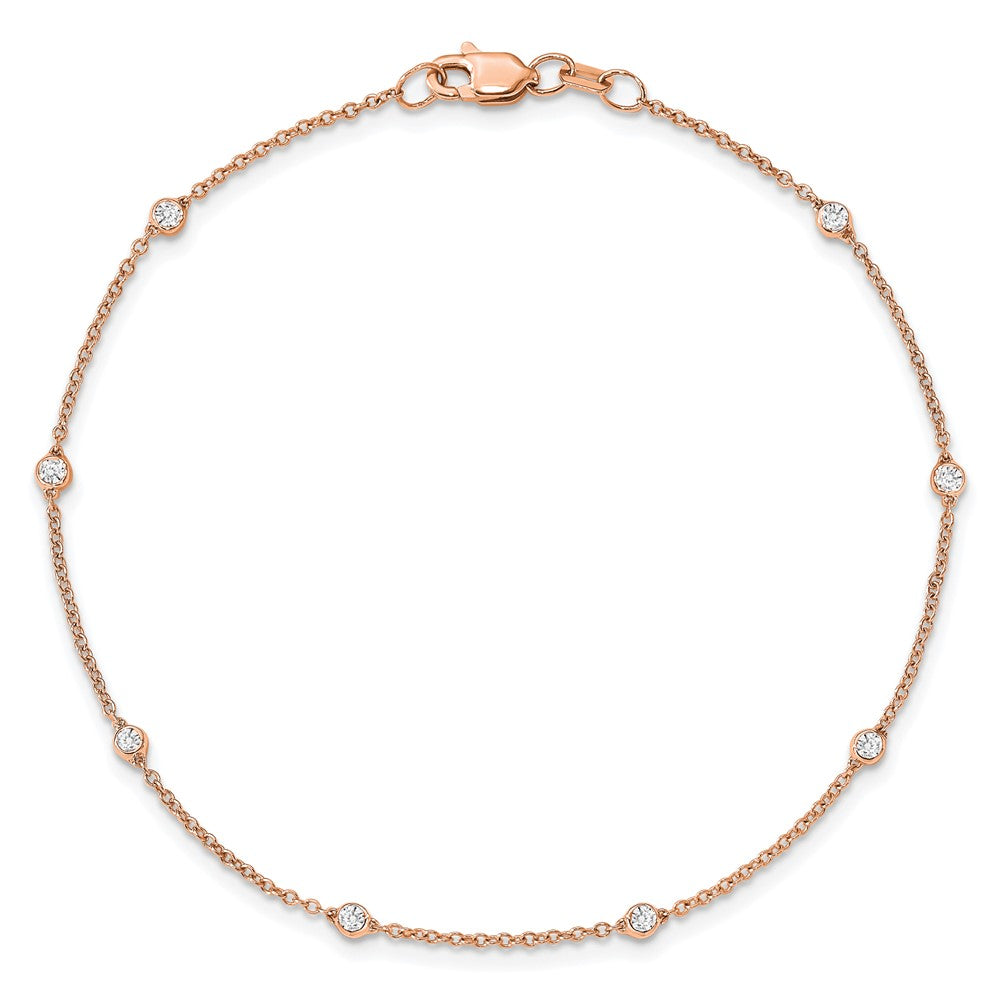 True Origin 14K Rose Gold 1/6 carat Lab Grown Diamond VS+ F+ Complete 8 Station 8 in Bracelet