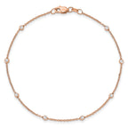 True Origin 14K Rose Gold 1/6 carat Lab Grown Diamond VS+ F+ Complete 8 Station 8 in Bracelet