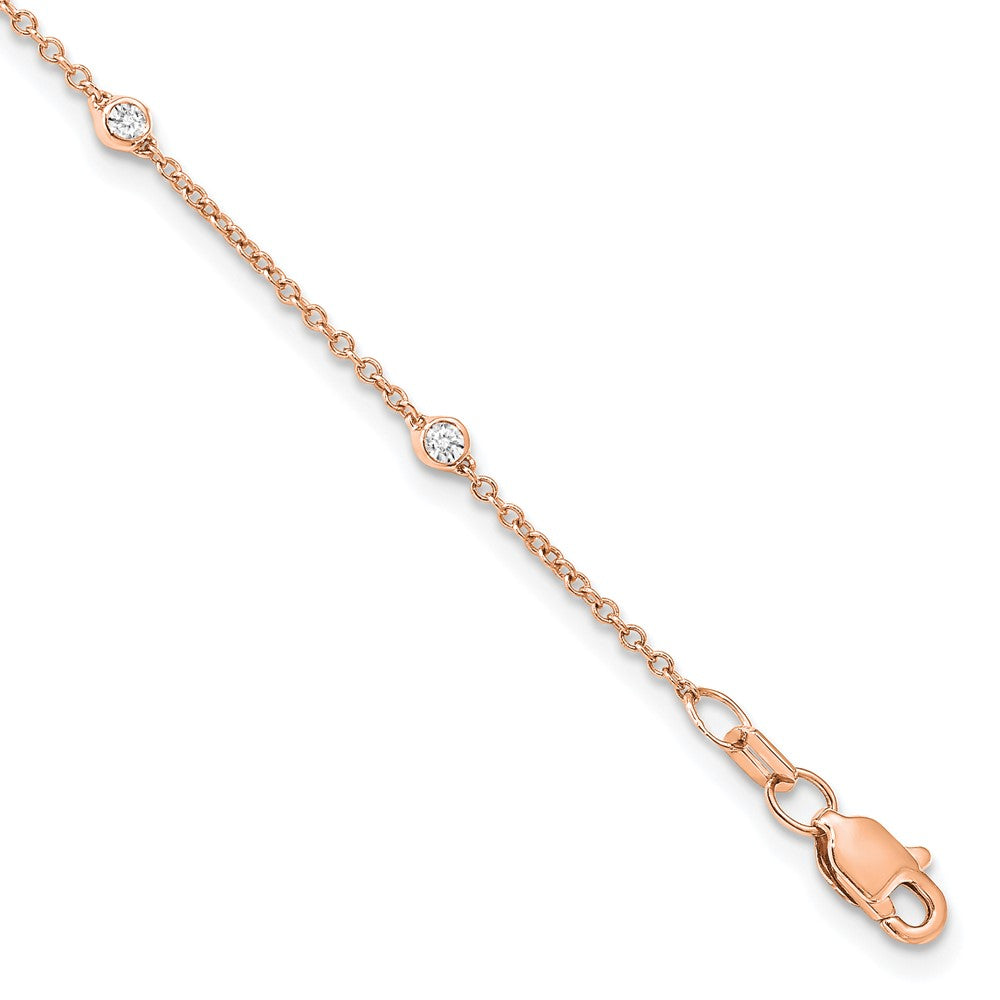 True Origin 14K Rose Gold 1/6 carat Lab Grown Diamond VS+ F+ Complete 8 Station 8 in Bracelet