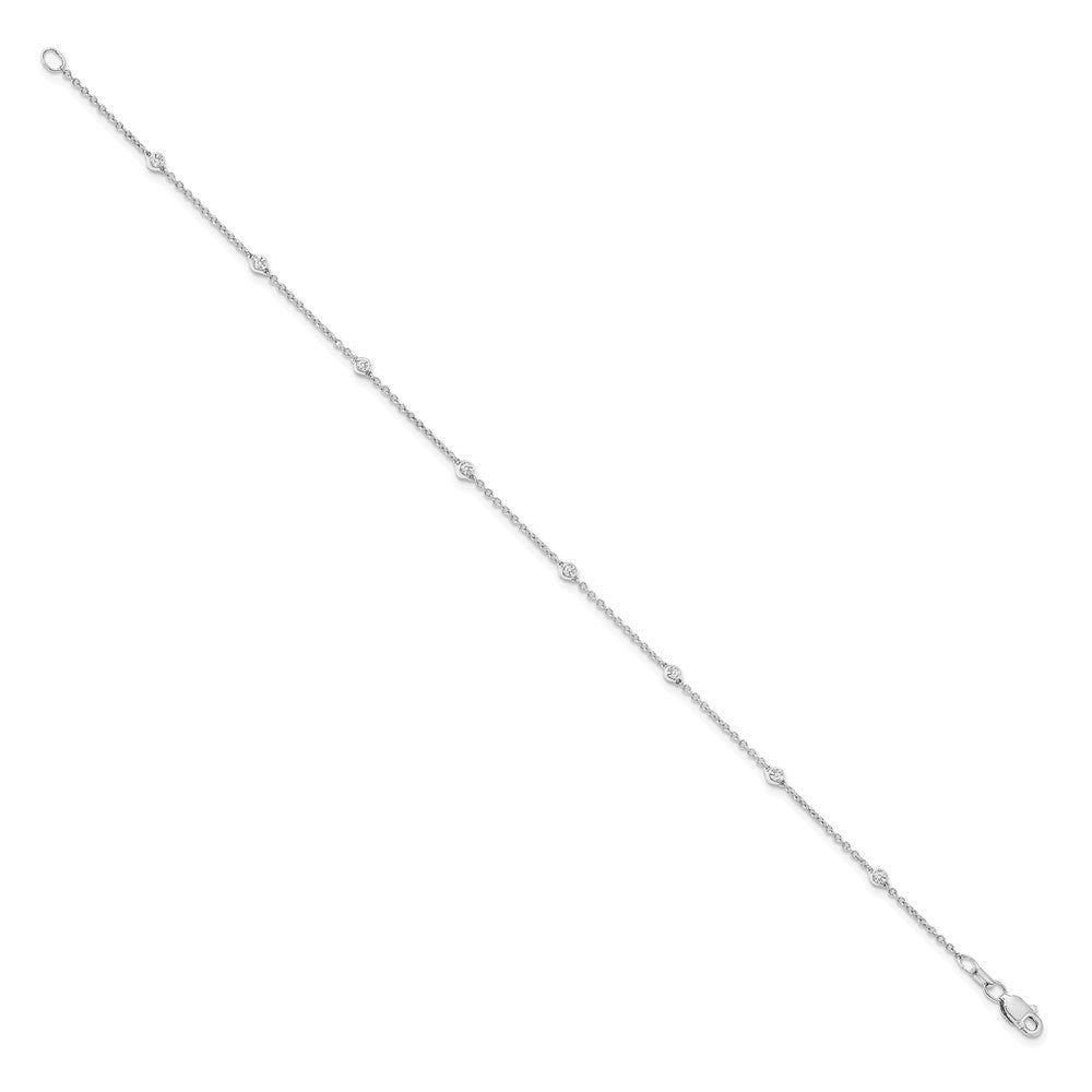 True Origin 14K White Gold 1/6 carat Lab Grown Diamond VS+ F+ Complete 8 Station 8 in Bracelet