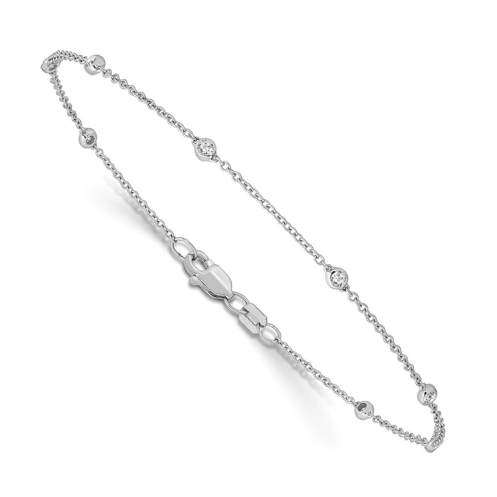 True Origin 14K White Gold 1/6 carat Lab Grown Diamond VS+ F+ Complete 8 Station 8 in Bracelet