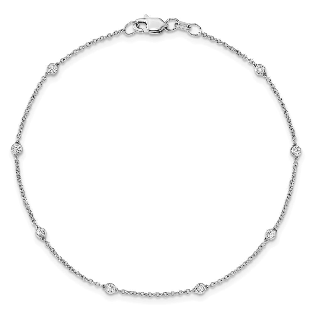 True Origin 14K White Gold 1/6 carat Lab Grown Diamond VS+ F+ Complete 8 Station 8 in Bracelet
