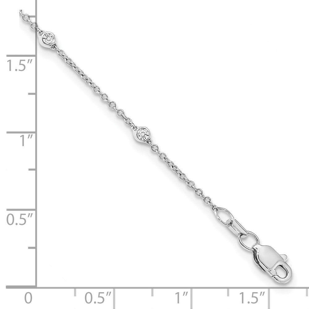 True Origin 14K White Gold 1/6 carat Lab Grown Diamond VS+ F+ Complete 8 Station 8 in Bracelet