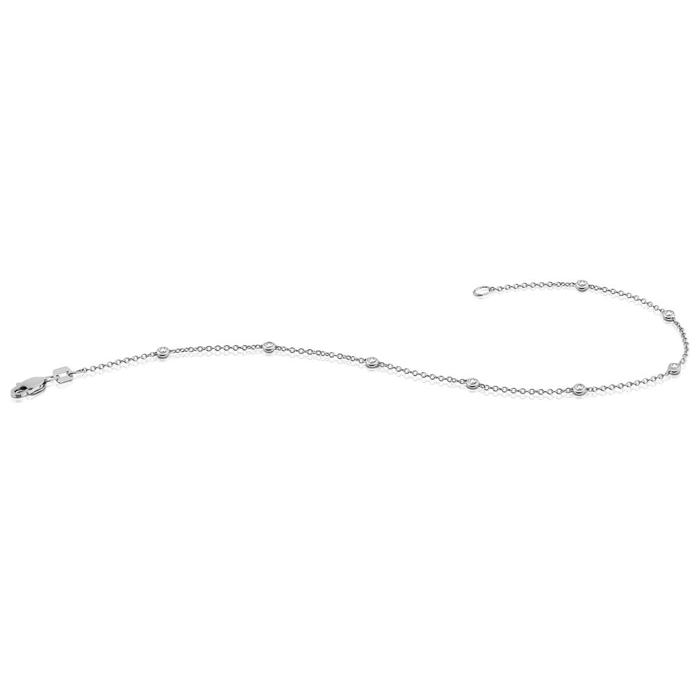 True Origin 14K White Gold 1/6 carat Lab Grown Diamond VS+ F+ Complete 8 Station 8 in Bracelet