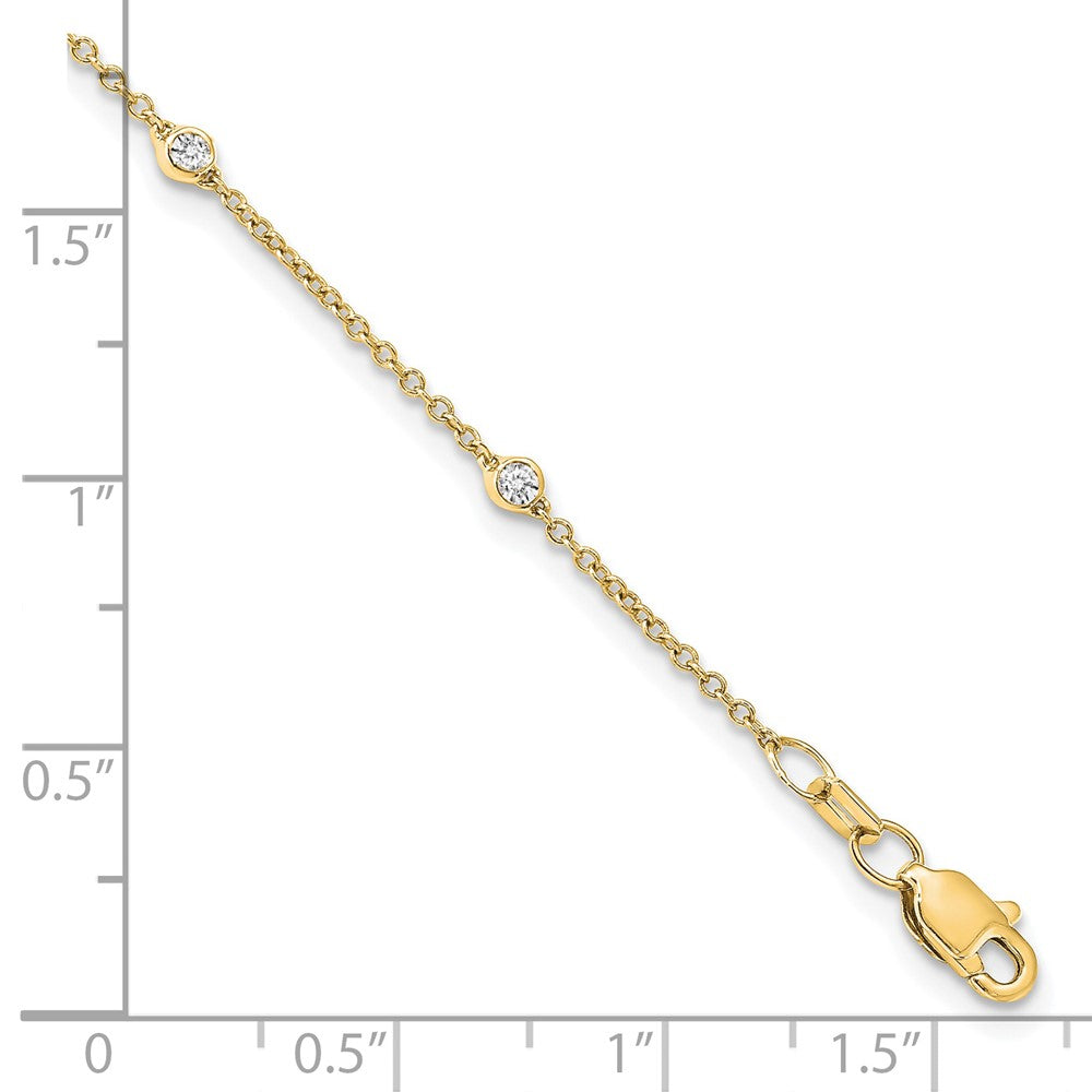 True Origin 14K Yellow Gold 1/6 carat Lab Grown Diamond VS+ F+ Complete 8 Station 8 in Bracelet