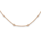 True Origin 14K Rose Gold 3/8 carat Lab Grown Diamond VS+ F+ Complete 16 Station 16 in Necklace