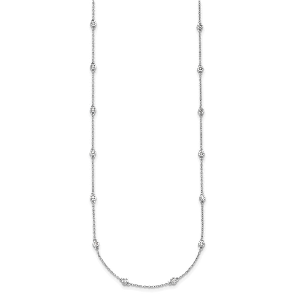 True Origin 14K White Gold 3/8 carat Lab Grown Diamond VS+ F+ Complete 16 Station 16 in Necklace