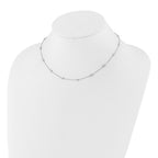 14k White Gold Complete 3/8 carat Bezel-set Diamond and Cable Chain 18-Station 18 inch Necklace
