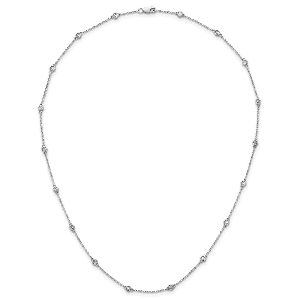 True Origin 14K White Gold 3/8 carat Lab Grown Diamond VS+ F+ Complete 16 Station 16 in Necklace
