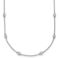 14k White Gold Complete 3/8 carat Bezel-set Diamond and Cable Chain 18-Station 18 inch Necklace