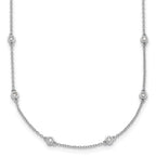 14k White Gold Complete 3/8 carat Bezel-set Diamond and Cable Chain 18-Station 18 inch Necklace