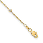 14k Complete 1/3 carat Bezel-set Diamond and Cable Chain 16-Station 16 inch Necklace