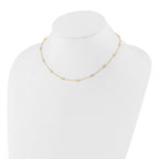 14k Complete 3/8 carat Bezel-set Diamond and Cable Chain 18-Station 18 inch Necklace