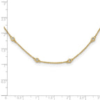 14k Complete 3/8 carat Bezel-set Diamond and Cable Chain 18-Station 18 inch Necklace