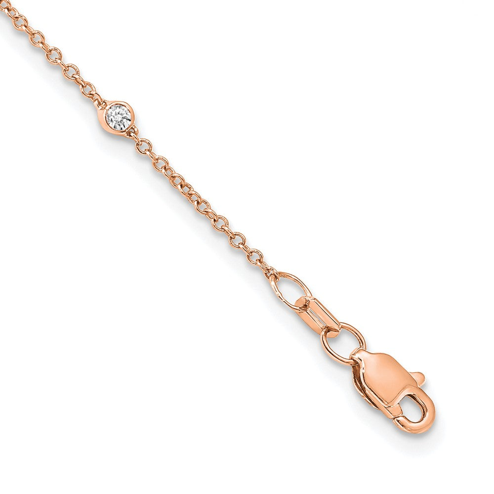 True Origin 14K Rose Gold 1/2 carat Lab Grown Diamond VS+ F+ Complete 18 Station 18 in Necklace