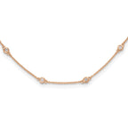 True Origin 14K Rose Gold 1/2 carat Lab Grown Diamond VS+ F+ Complete 18 Station 18 in Necklace