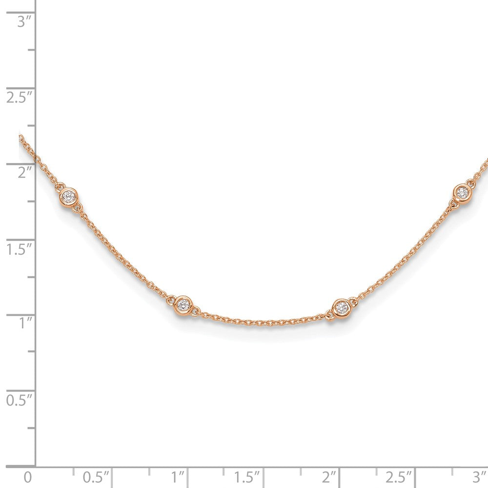 True Origin 14K Rose Gold 1/2 carat Lab Grown Diamond VS+ F+ Complete 20 Station 20 in Necklace