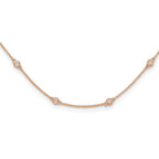 True Origin 14K Rose Gold 1/2 carat Lab Grown Diamond VS+ F+ Complete 20 Station 20 in Necklace