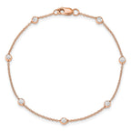 True Origin 14K Rose Gold 3/8 carat Lab Grown Diamond VS+ F+ Complete 7 Station 7 in Bracelet