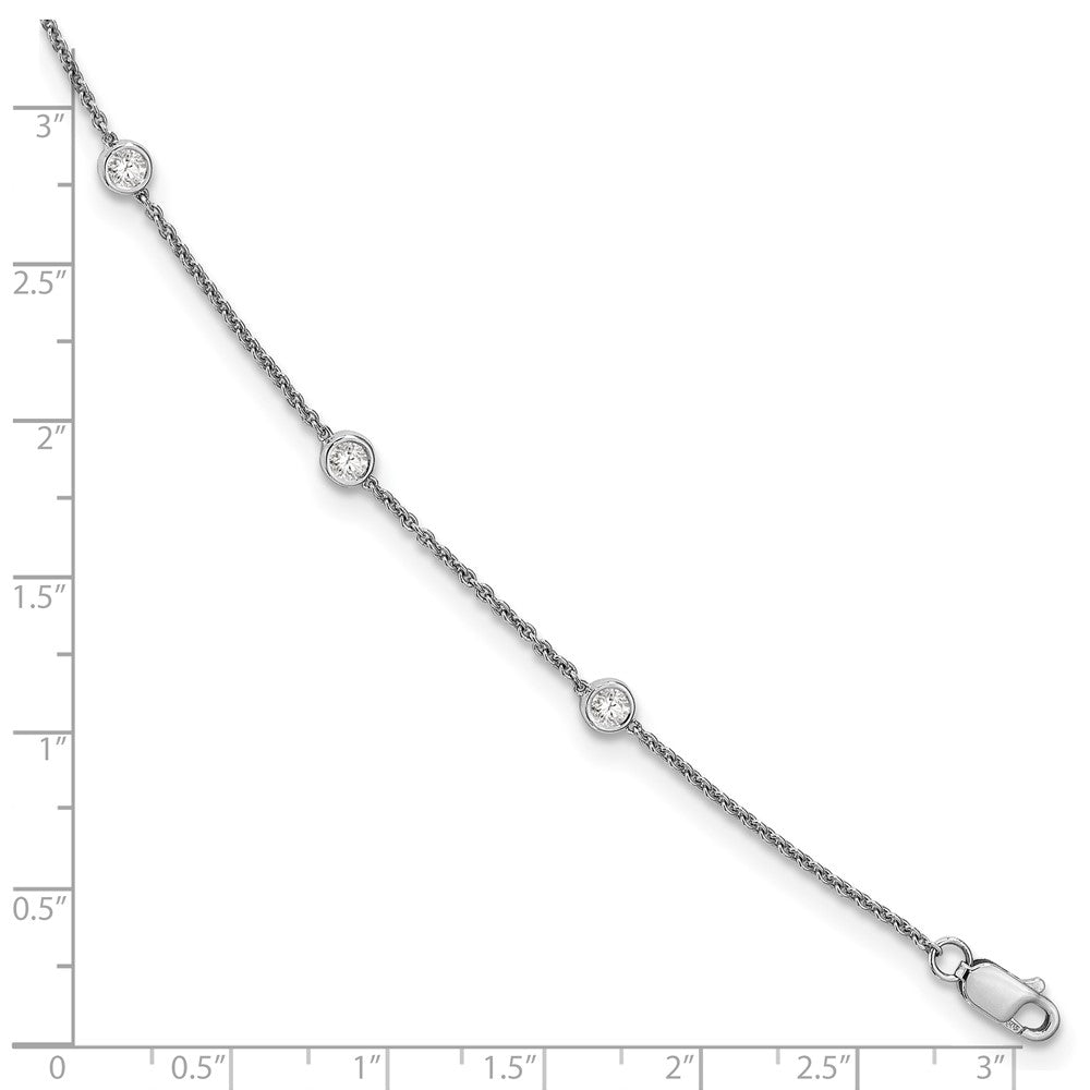 True Origin 14K White Gold 3/8 carat Lab Grown Diamond VS+ F+ Complete 7 Station 7 in Bracelet