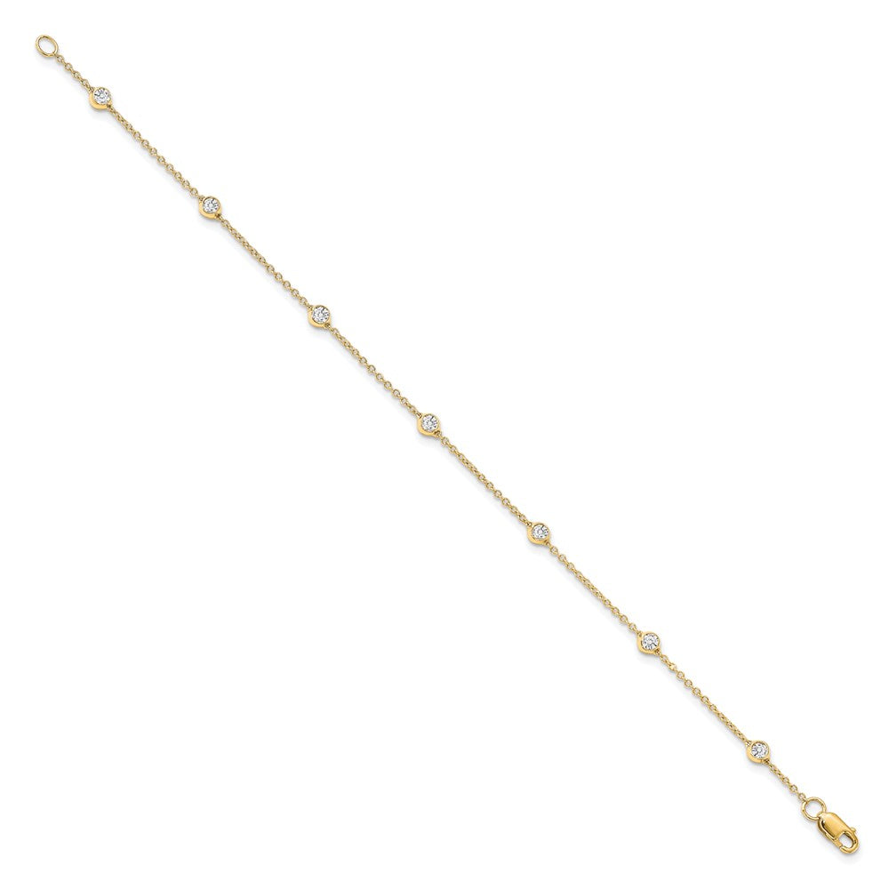 True Origin 14K Yellow Gold 3/8 carat Lab Grown Diamond VS+ F+ Complete 7 Station 7 in Bracelet