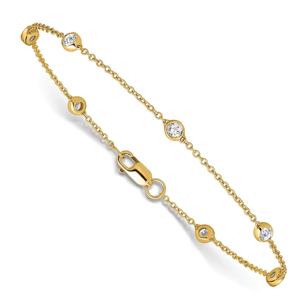 True Origin 14K Yellow Gold 3/8 carat Lab Grown Diamond VS+ F+ Complete 7 Station 7 in Bracelet