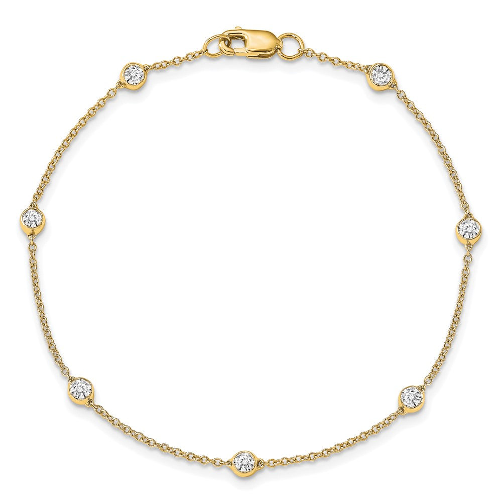 True Origin 14K Yellow Gold 3/8 carat Lab Grown Diamond VS+ F+ Complete 7 Station 7 in Bracelet