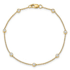 True Origin 14K Yellow Gold 3/8 carat Lab Grown Diamond VS+ F+ Complete 7 Station 7 in Bracelet