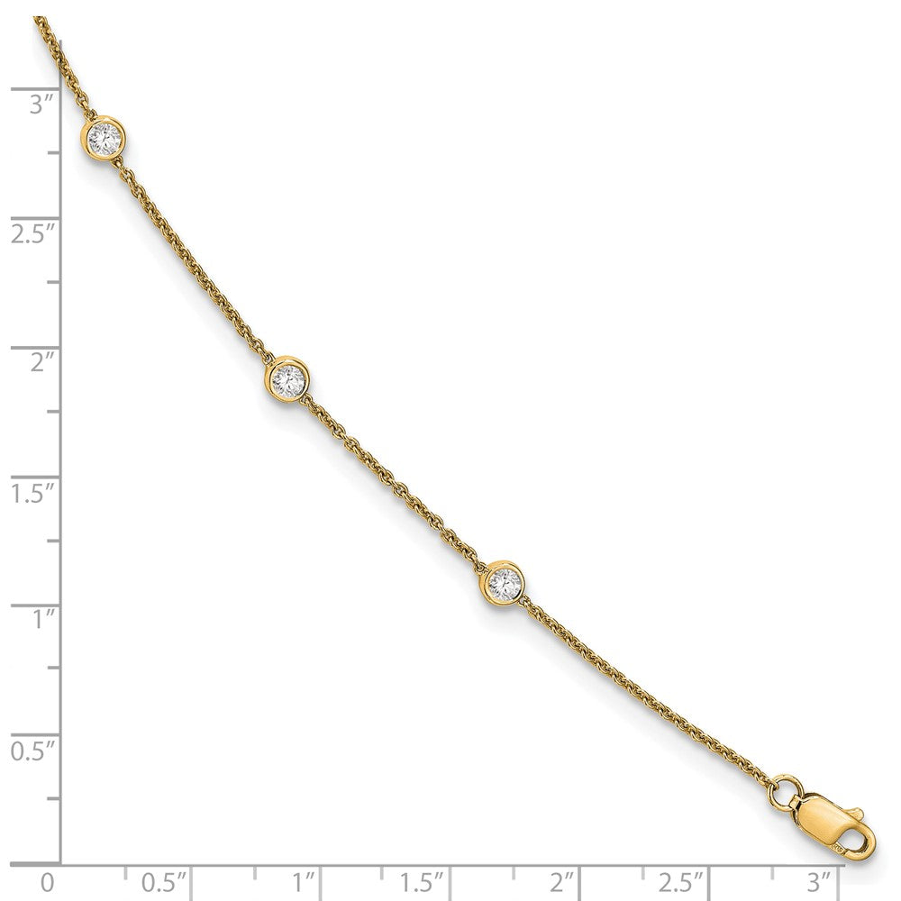 True Origin 14K Yellow Gold 3/8 carat Lab Grown Diamond VS+ F+ Complete 7 Station 7 in Bracelet