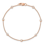 True Origin 14K Rose Gold 1/2 carat Lab Grown Diamond VS+ F+ Complete 8 Station 8 in Bracelet
