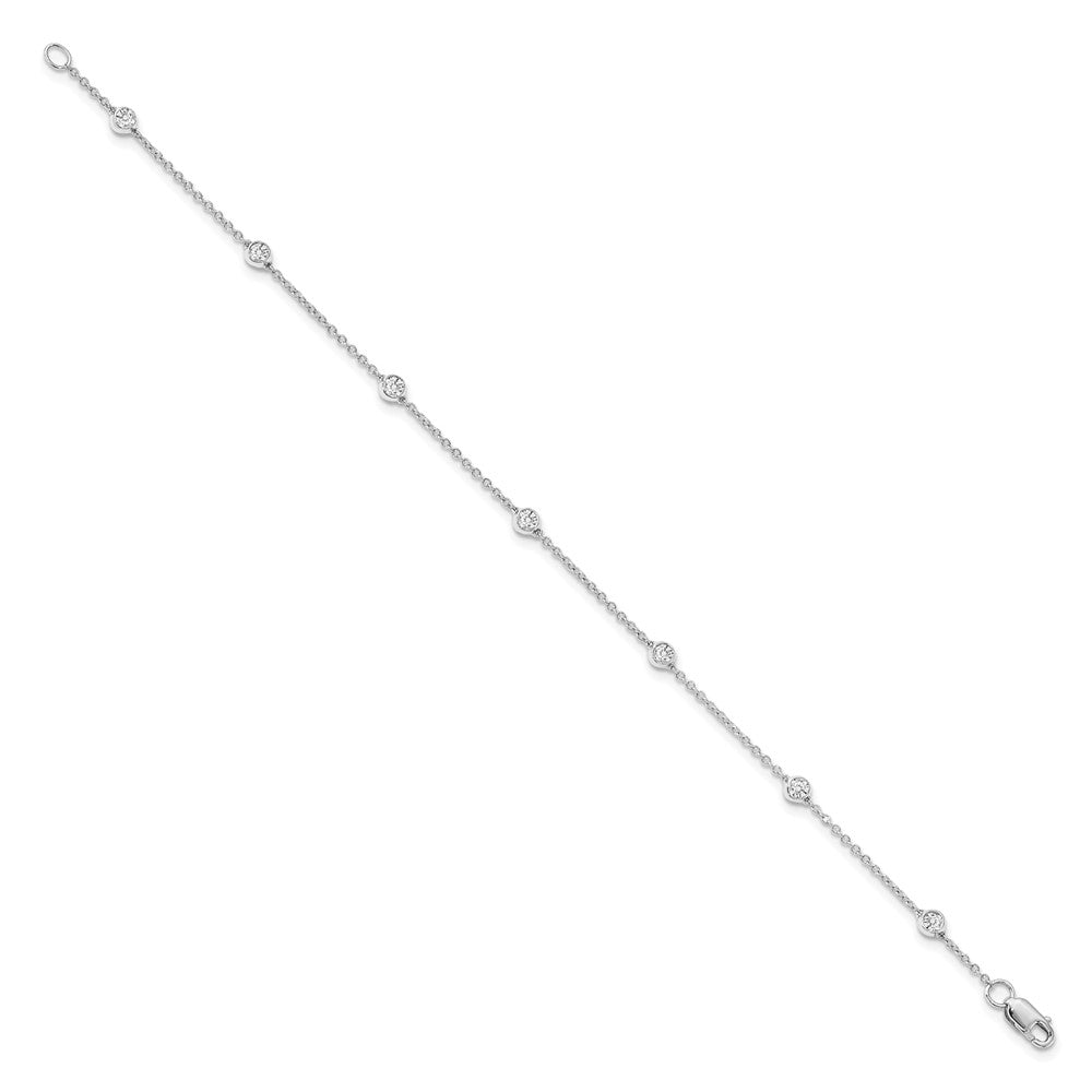 True Origin 14K White Gold 1/2 carat Lab Grown Diamond VS+ F+ Complete 8 Station 8 in Bracelet