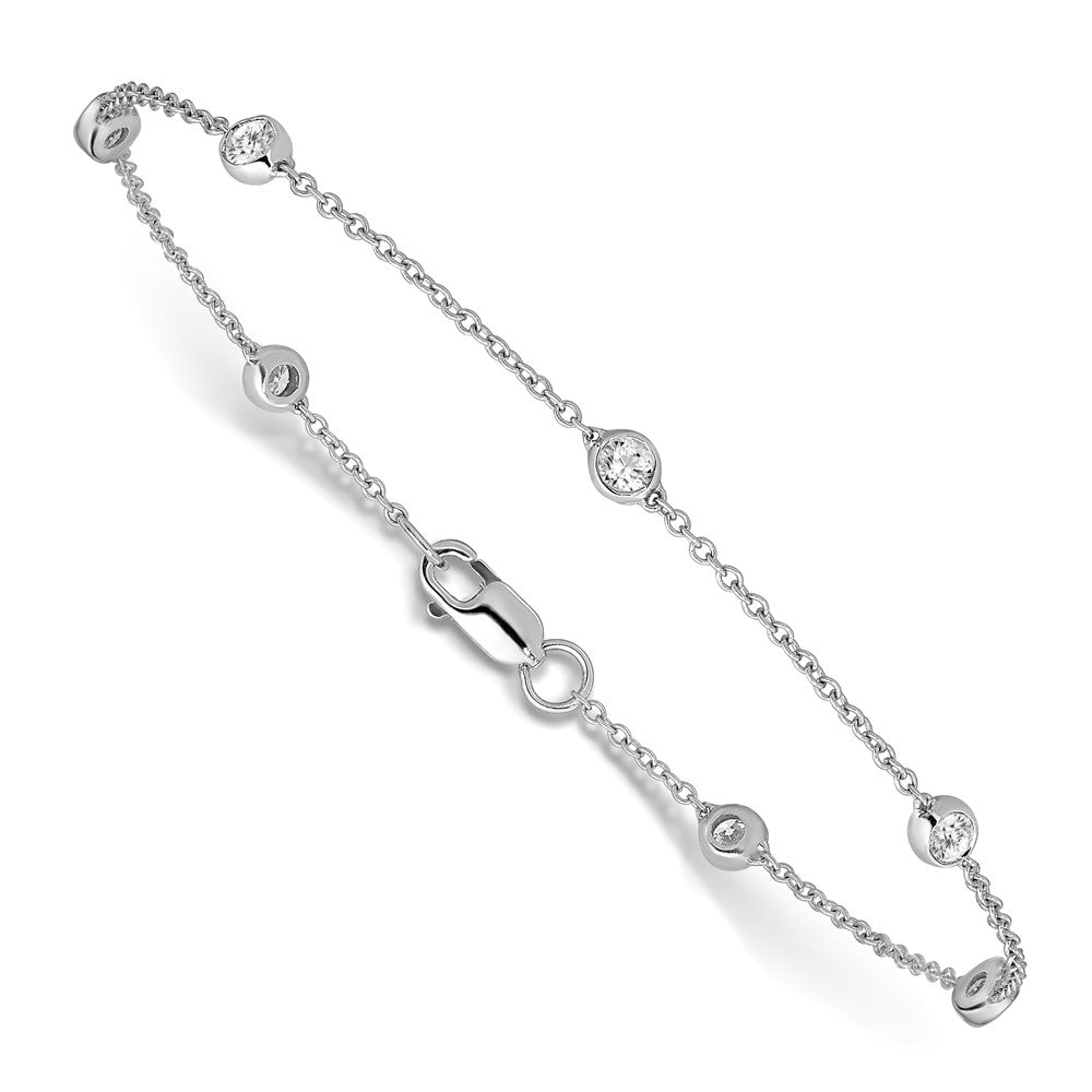 True Origin 14K White Gold 1/2 carat Lab Grown Diamond VS+ F+ Complete 8 Station 8 in Bracelet