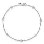 True Origin 14K White Gold 1/2 carat Lab Grown Diamond VS+ F+ Complete 8 Station 8 in Bracelet