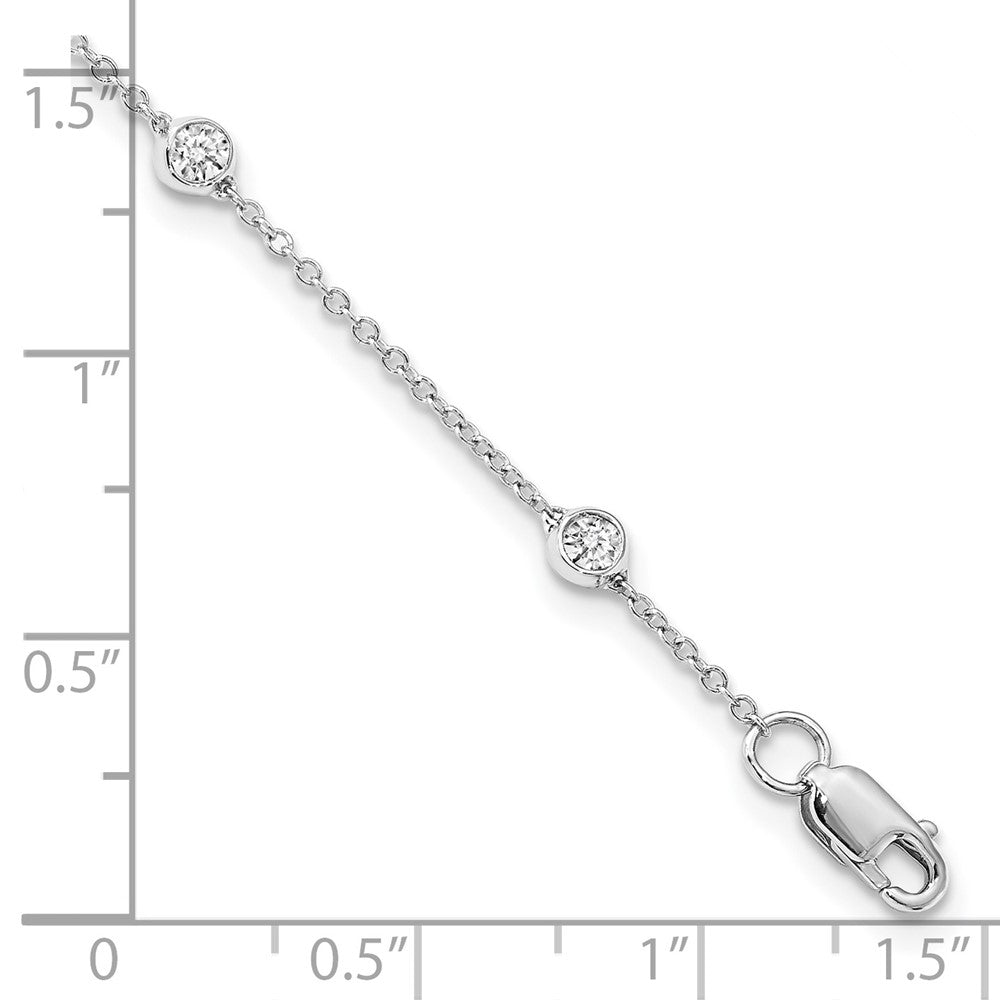 True Origin 14K White Gold 1/2 carat Lab Grown Diamond VS+ F+ Complete 8 Station 8 in Bracelet