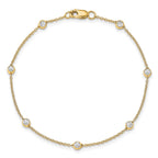 True Origin 14K Yellow Gold 1/2 carat Lab Grown Diamond VS+ F+ Complete 8 Station 8 in Bracelet