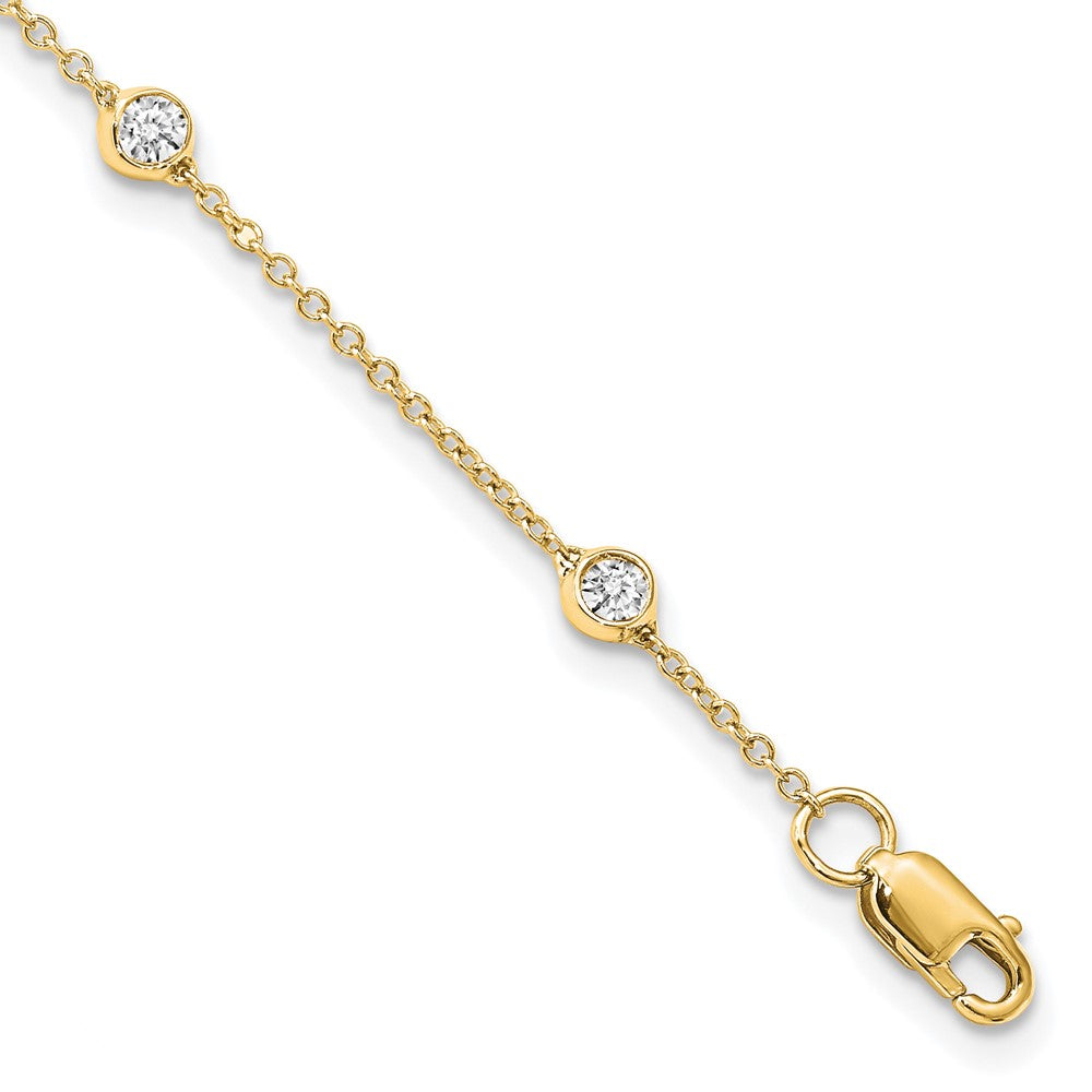 True Origin 14K Yellow Gold 1/2 carat Lab Grown Diamond VS+ F+ Complete 8 Station 8 in Bracelet