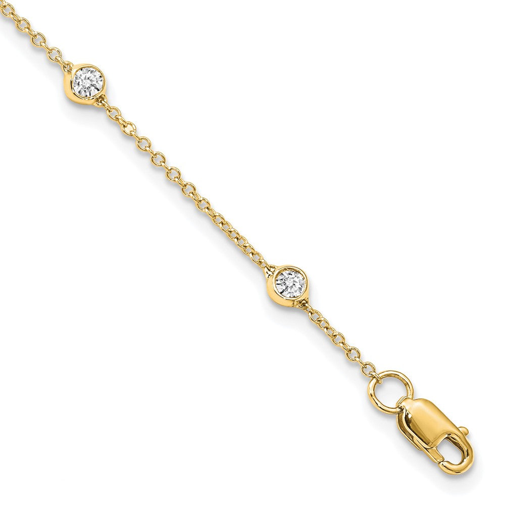 True Origin 14K Yellow Gold 1/2 carat Lab Grown Diamond VS+ F+ Complete 8 Station 9 in Bracelet
