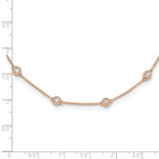 True Origin 14K Rose Gold 1 carat Lab Grown Diamond VS+ F+ Complete 16 Station 16 in Necklace