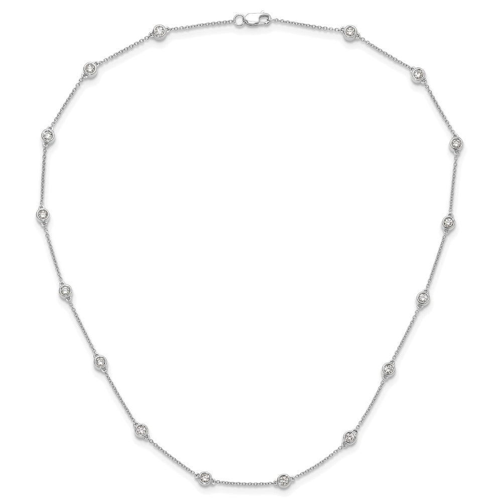 True Origin 14K White Gold 1 carat Lab Grown Diamond VS+ F+ Complete 16 Station 16 in Necklace