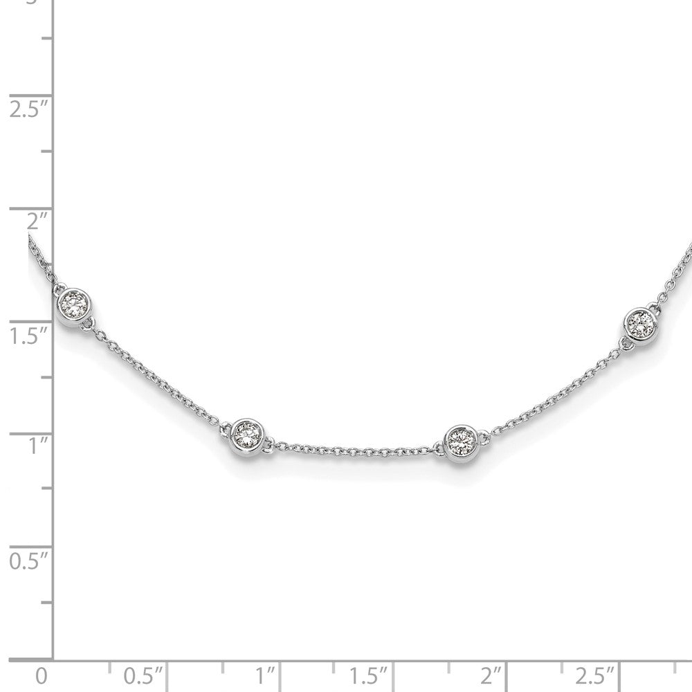 True Origin 14K White Gold 1 carat Lab Grown Diamond VS+ F+ Complete 16 Station 16 in Necklace