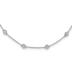 True Origin 14K White Gold 1 carat Lab Grown Diamond VS+ F+ Complete 16 Station 16 in Necklace