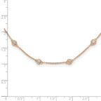 True Origin 14K Rose Gold 1 1/6 carat Lab Grown Diamond VS+ F+ Complete 18 Station 18 in Necklace