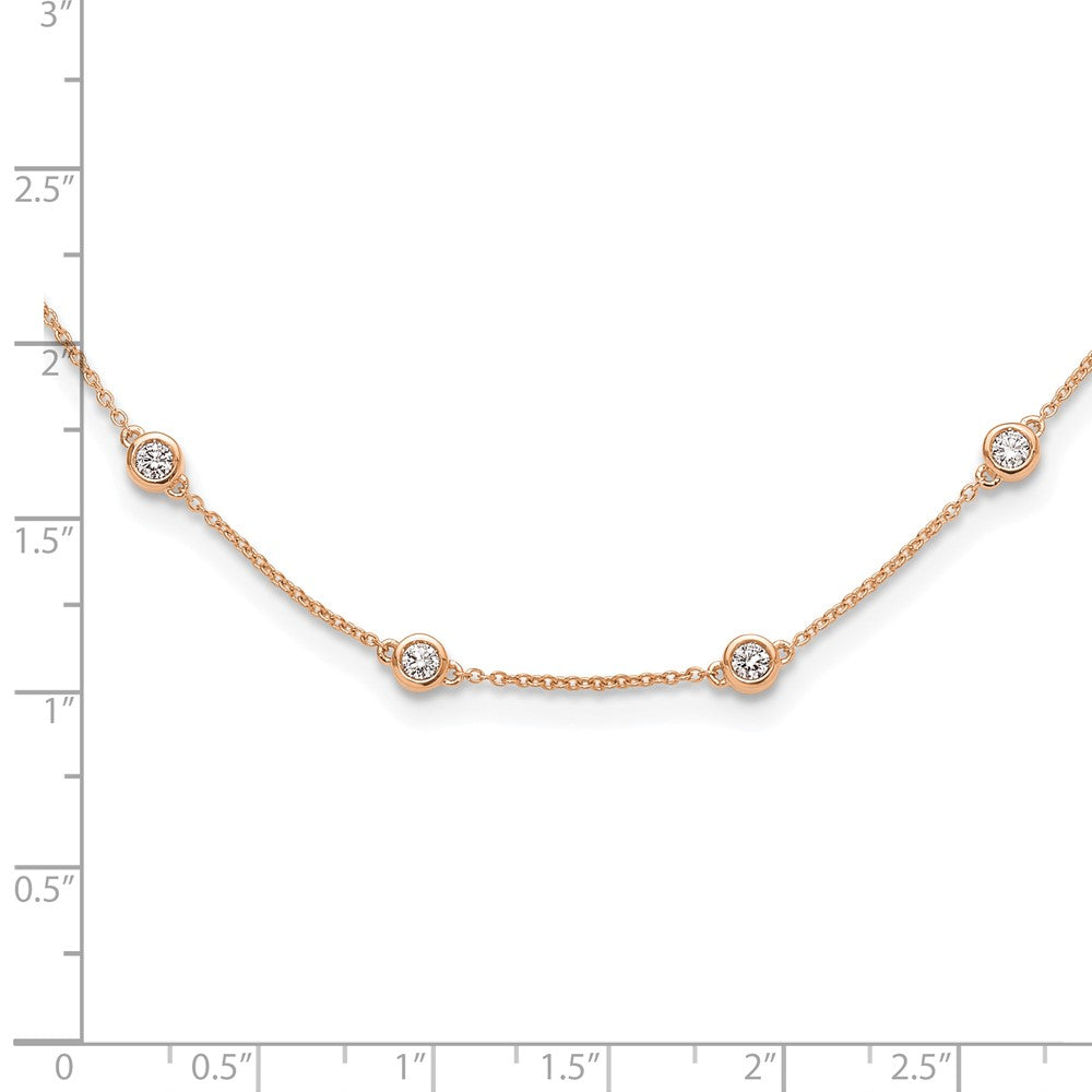 True Origin 14K Rose Gold 1 1/6 carat Lab Grown Diamond VS+ F+ Complete 18 Station 18 in Necklace