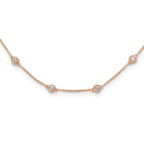 True Origin 14K Rose Gold 1 1/6 carat Lab Grown Diamond VS+ F+ Complete 18 Station 18 in Necklace